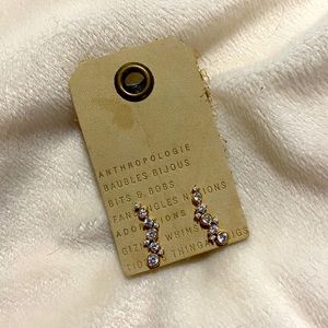 Anthropologie Crystal Crawler Stud Earrings
